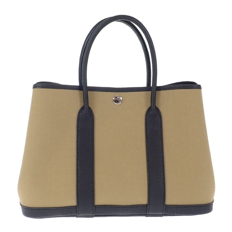 HERMES Garden Party TPM 30 Handbag Tote Bag Trench Black W