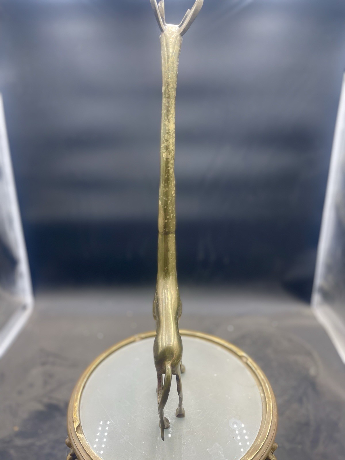 Vintage Large 18.5” Brass Giraffe Figurine, Made In India