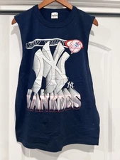 New York Yankees Murina Adult Sleeveless Tank Top T-Shirt Medium Blue 