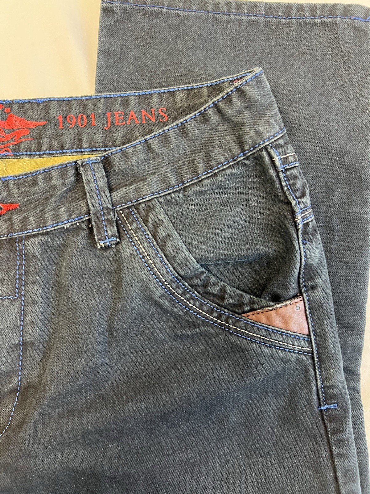 El General 1901 Jeans Distressed Patchwork Holes … - image 4