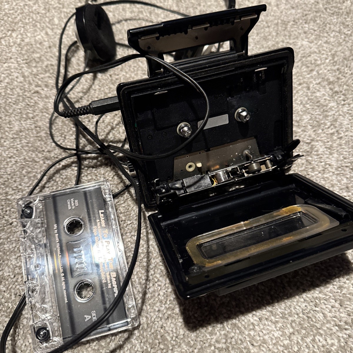 SONY WALKMAN WM-F5 Sports Walkman Black Cassette Player, For Parts