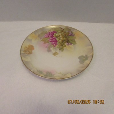 Antique Cabinet Plate-8.5  MZ/Moritz Zdekauer-Austria-Grapes & Leaves-1884-1909