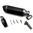 Universal Motorcycle Exhaust Slip-On Muffler - 370mm Black