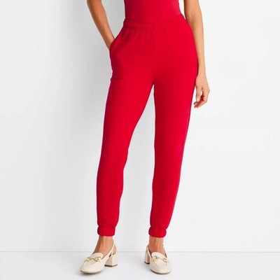 Universal Thread Women's Leisure Studio Mid Rise Essential Joggers Red Size XL