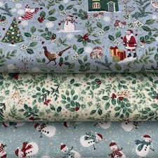 Makower 'Country Christmas' Collection 100% Cotton Fat Quarter, Half or Whole...
