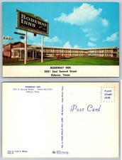Vintage Rodeway Inn Odessa Texas Postcard - 1960s Motel Americana Chrome