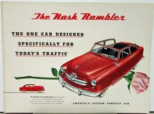 1953 Nash Rambler Convertible Country Club Wagon Original Color Sales Folder