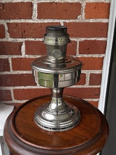 Antique Aladdin Model #12 Oil Lamp and Original Flame Spreader Kerosene Oil Lamp
