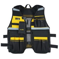 MELOTOUGH Reflective Safety Tool Vest w/ Removable Phone Holder, Retractable Pen
