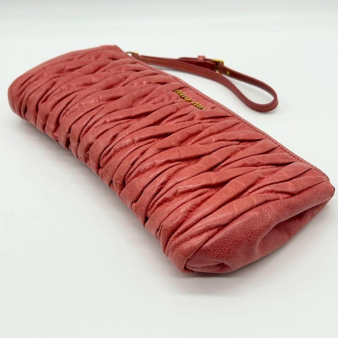 Pochette Miu Miu Matelass marsupio festa tela pelle rosa USATA originale #S2264