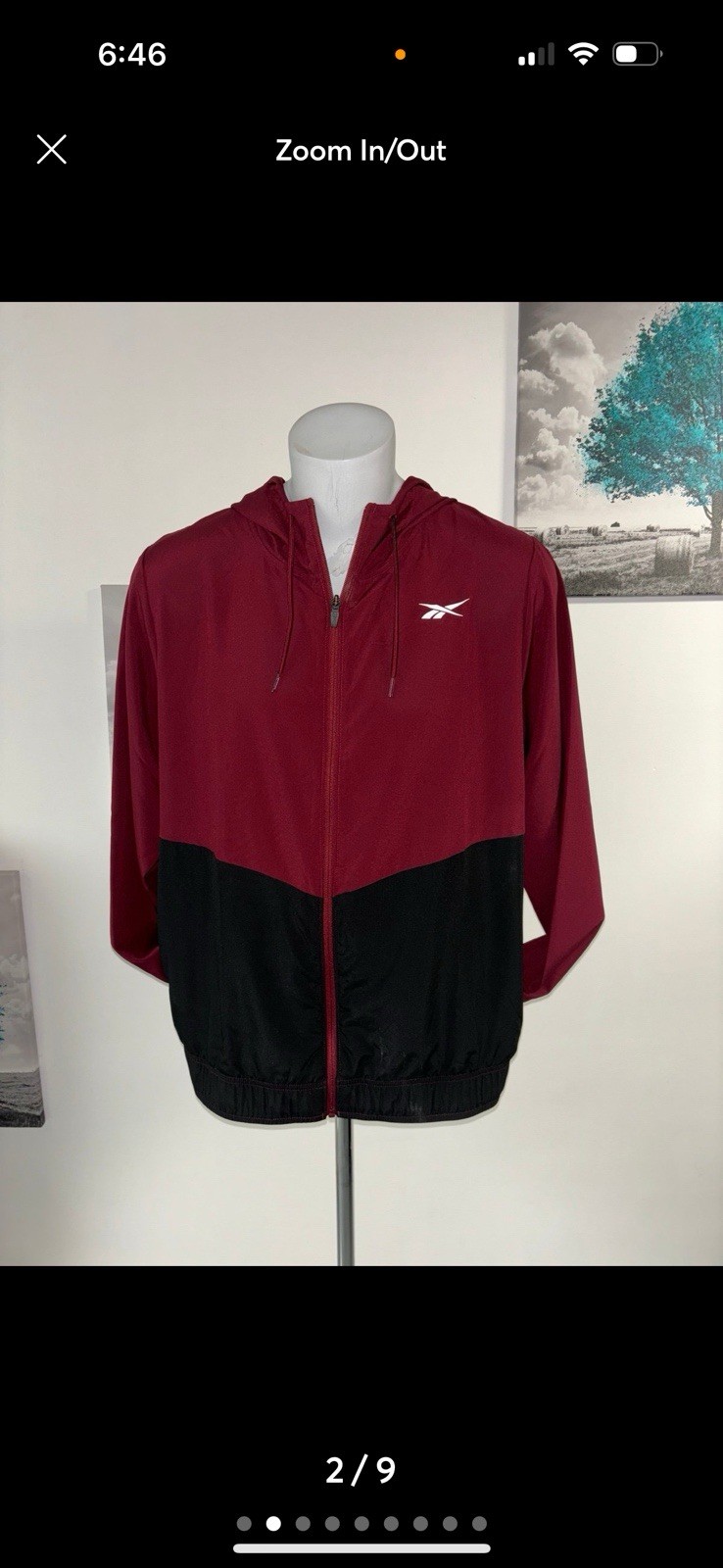 Reebok full zip thin jacket size large excellent … - image 2