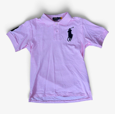 Polo Ralph Lauren Big Pony Polo Herren S Rosa Kurzarm Baumwolle Piqué Logo