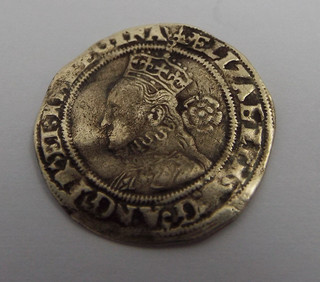 SUPERB ENGLISH ANTIQUE 1568 ELIZABETH 1ST HAMMERED SOLID SILVER THREEPENCE COIN