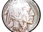 1937P USA Buffalo Nickel 5 Cent Coin.