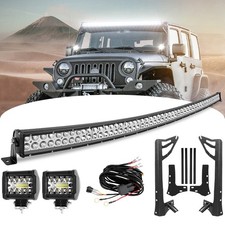 For 2007-2018 Jeep Wrangler Jk Roof 52 Led Light Bar Wbrackets 4 Podswire For 2007-2018 Jeep Wrangler Jk Roof 52 Led Light Bar Wbrackets 4 Podswire