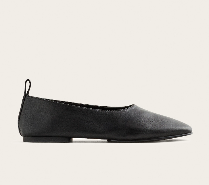 Madewell The Freja Glove Ballet Flat, True Black NEW