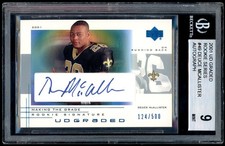 Deuce McAllister 2001 UD GRADED Rookie Series Auto 124/500 BGS 9 Mint RC
