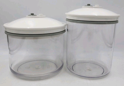 Lot Of 2 FoodSaver Snail Vacuum Canisters Container Storage 50oz Read