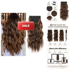 Vigorous Clip In Hair Extensions 20Inch Hair Extensions Clip Ins 6Pcs Long Wavy