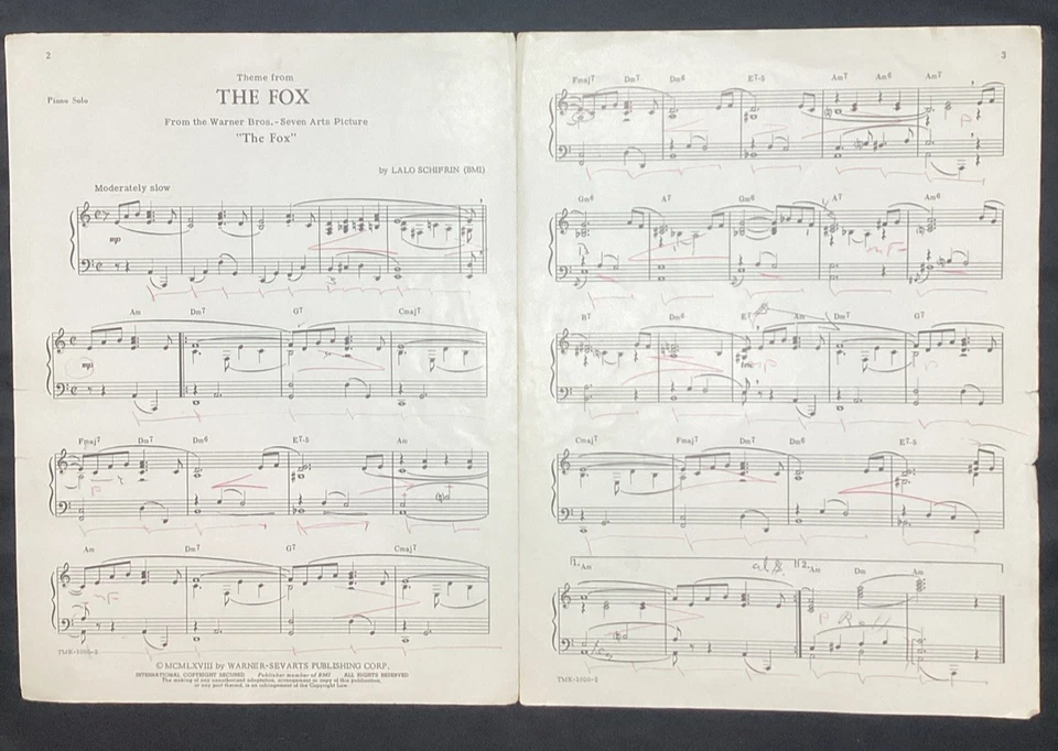 Partituras de colección, tema de la película de Fox 1968, D H Lawrence Foto 2 de 3