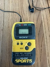 Sony Walkman Sports FM/AM Radio Yellow SRF-M70 Tested and Working Vintage