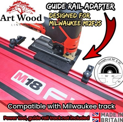 Adapter MILWAUKEE Stichsäge M12 FJS-0 Kufenplatte auf MILWAUKEE Führungsschiene Laufbahn