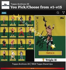 VIDEOGAME Topps WWE Slam 26 - TOPPS ARCHIVES 1964 Stand Ups - You Pick/Choose