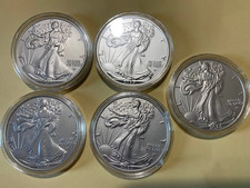 Lot of 5 2024 S*ilv*er American Eagle 1 oz. Fine .999 US oz Coins