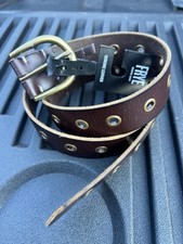 Frye BROWN Leather Belt Genuine Buckle Classic Size EXTRA LARGE XL MENS NEW