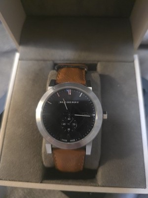 Burberry BU9905 The City Watch Swiss Sapphire Brown Leather Box Papers