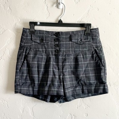 Vintage 90s y2k American Rag Size 3 Juniors Shorts - Gray Plaid Retro Schoolgirl