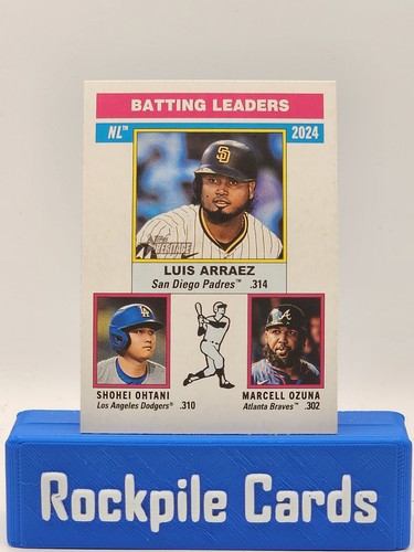 2025 Topps Heritage - League Leaders Shohei Ohtani, M. Ozuna, L. Arraez #191