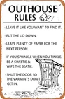 Outhouse Rules Tin Metal Signs Vintage Sign,Metal Poster for Wall Decor 8x12 in