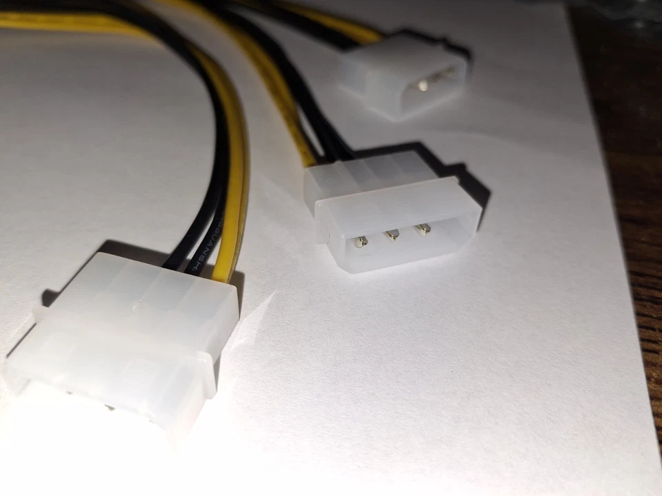 3-Pack LP4 Molex Male to ATX 4 pin Male Auxiliary Power Adapter Cable 9.5-inc... - Image 3 of 4