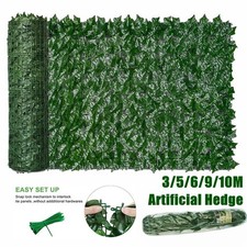 3- 10M Artificial Hedge Privacy Ivy Leaf Garden Fence Screens Wall Balcony Cover