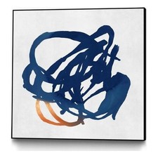 Giant Art Canvas  20x20 Luminous Orange II Framed in White