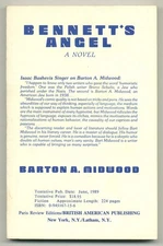 Barton A MIDWOOD / Bennett's Angel Uncorrected Proof 1st 1989