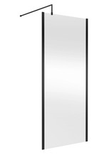Nuie 900mm Matt Black Wetroom Panel