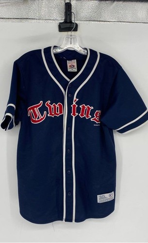 True Fan Mens Blue Minnesota Twins Major League Baseball Jersey Size Medium