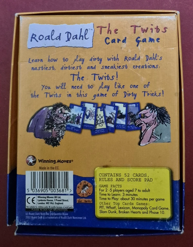 Roald Dahl The Twits Card Game Complete By Winning Moves - Image 2 of 2