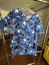 Womens Scrub Top Size L Halloween Pumpkins, Ghosts, BatsPattern Brand: Dickies