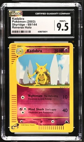 2003 Pokemon Skyridge Reverse Holo #69 Kadabra CGC 9.5 MINT+ Low POP! SpoonHand