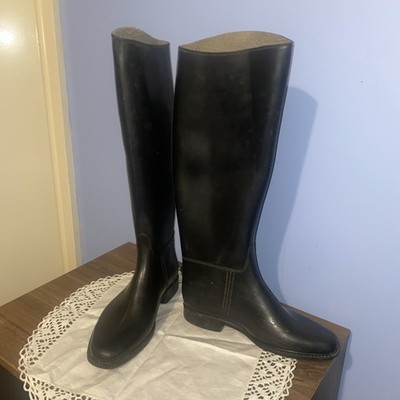 . HOHE SCHWARZE WASSERDICHTE GUMMIREITSTIEFEL UK 5 EU 38