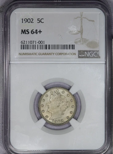 1902 Liberty V Nickel 5c NGC MS64 + Plus