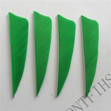 50PCS 3inch Light Green Shield Fletches Feathers Fletching Vanes RW LW