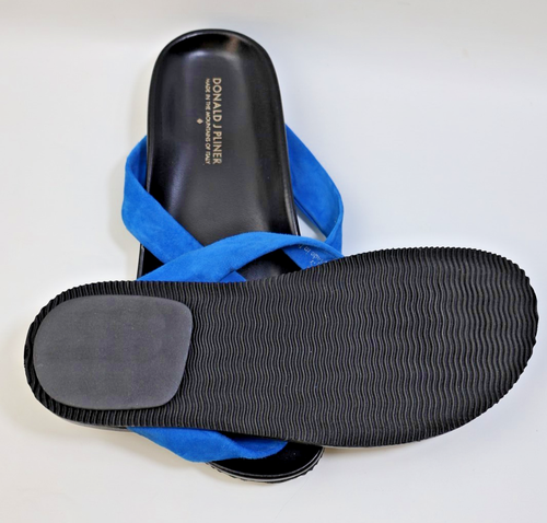 Donald J Pliner Celea Blue Kid Suede Leather Thong Sandal - Women's Size: 9.5M - Picture 10 of 13