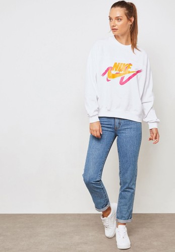 NWT Nike woman archive long sleeve crewneck top sweatshirt sz XL White loose fit - Picture 4 of 8