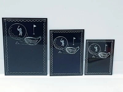 GLENWAY Golf Trophäe Plakette schwarz / silber Metall gravierbar Auszeichnung Größenwahl