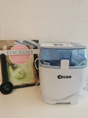 Eismaschine von Ecoo mit Rezeptebuch. Auch für Frozen Yoghurt geeignet.