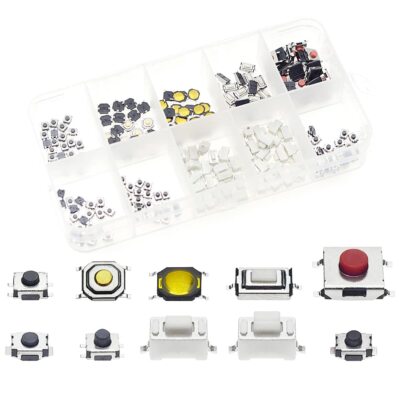 QTEATAK 200 Pcs 10 Value Micro Momentary Tactile Push Button Switch Tact Asso...